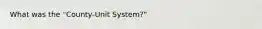 What was the "County-Unit System?"