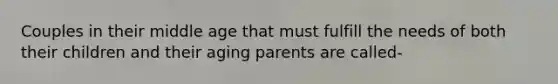 Couples in their middle age that must fulfill the needs of both their children and their aging parents are called-