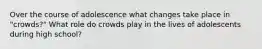 Over the course of adolescence what changes take place in "crowds?" What role do crowds play in the lives of adolescents during high school?
