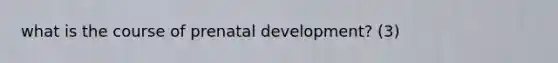 what is the course of prenatal development? (3)