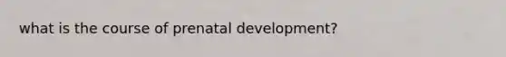 what is the course of prenatal development?