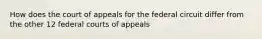 How does the court of appeals for the federal circuit differ from the other 12 federal courts of appeals