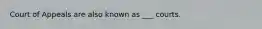 Court of Appeals are also known as ___ courts.