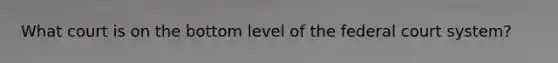 What court is on the bottom level of the federal court system?