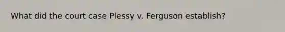 What did the court case Plessy v. Ferguson establish?