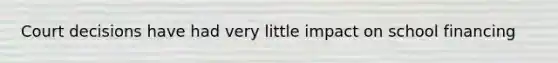 Court decisions have had very little impact on school financing