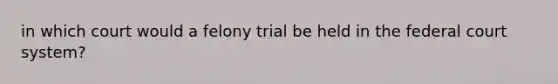 in which court would a felony trial be held in the federal court system?