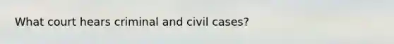 What court hears criminal and civil cases?