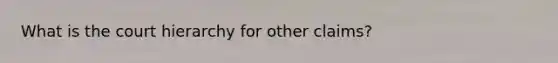 What is the court hierarchy for other claims?