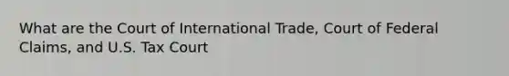 What are the Court of International Trade, Court of Federal Claims, and U.S. Tax Court