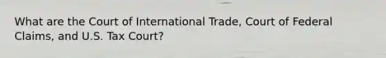 What are the Court of International Trade, Court of Federal Claims, and U.S. Tax Court?