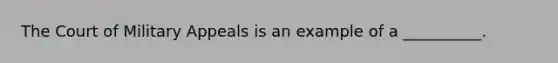 The Court of Military Appeals is an example of a __________.