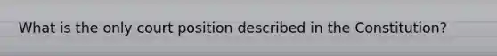 What is the only court position described in the Constitution?