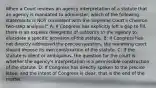 When a Court reviews an agency interpretation of a statute that an agency is mandated to administer, which of the following statements is NOT consistent with the Supreme Court's Chevron two-step analysis?" A: If Congress has explicitly left a gap to fill, there is an express delegation of authority to the agency to elucidate a specific provision of the statute. B: If Congress has not directly addressed the precise question, the reviewing court should impose its own construction of the statute. C: If the statute is silent or ambiguous, the question for the court is whether the agency's interpretation is a permissible construction of the statute. D: If Congress has directly spoken to the precise issue, and the intent of Congress is clear, that is the end of the matter.