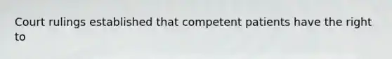 Court rulings established that competent patients have the right to
