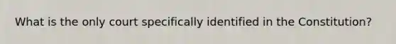What is the only court specifically identified in the Constitution?