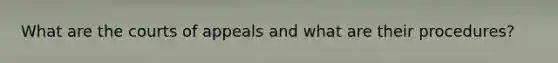 What are the courts of appeals and what are their procedures?
