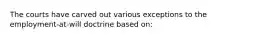 The courts have carved out various exceptions to the employment-at-will doctrine based on: