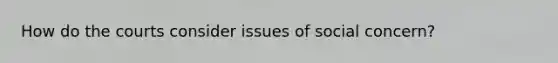 How do the courts consider issues of social concern?