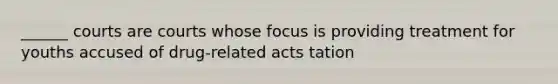 ______ courts are courts whose focus is providing treatment for youths accused of drug-related acts tation