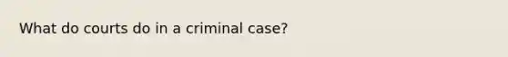 What do courts do in a criminal case?