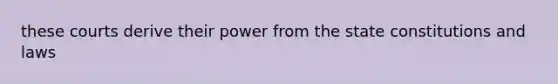 these courts derive their power from the state constitutions and laws