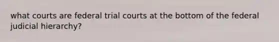 what courts are federal trial courts at the bottom of the federal judicial hierarchy?