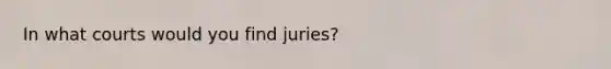 In what courts would you find juries?