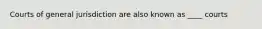 Courts of general jurisdiction are also known as ____ courts