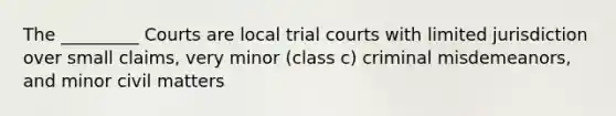 The _________ Courts are local trial courts with limited jurisdiction over small claims, very minor (class c) criminal misdemeanors, and minor civil matters