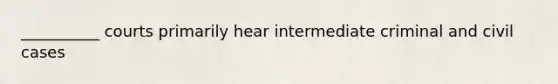 __________ courts primarily hear intermediate criminal and civil cases