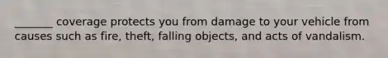 _______ coverage protects you from damage to your vehicle from causes such as fire, theft, falling objects, and acts of vandalism.
