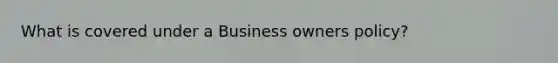 What is covered under a Business owners policy?