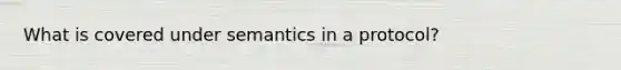 What is covered under semantics in a protocol?