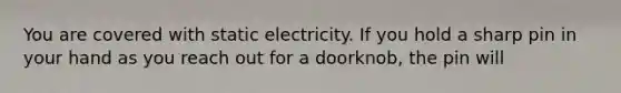 You are covered with static electricity. If you hold a sharp pin in your hand as you reach out for a doorknob, the pin will