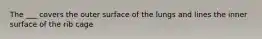 The ___ covers the outer surface of the lungs and lines the inner surface of the rib cage