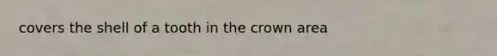 covers the shell of a tooth in the crown area