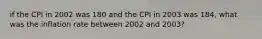 if the CPI in 2002 was 180 and the CPI in 2003 was 184, what was the inflation rate between 2002 and 2003?