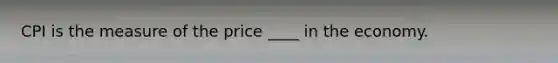 CPI is the measure of the price ____ in the economy.