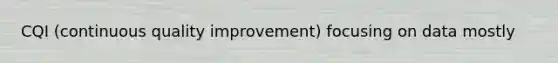 CQI (continuous quality improvement) focusing on data mostly