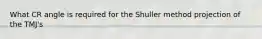 What CR angle is required for the Shuller method projection of the TMJ's