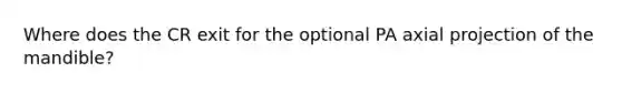 Where does the CR exit for the optional PA axial projection of the mandible?