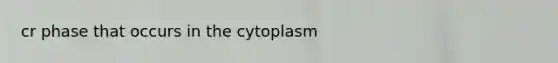 cr phase that occurs in the cytoplasm