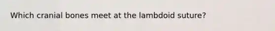 Which cranial bones meet at the lambdoid suture?