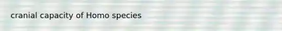 cranial capacity of Homo species