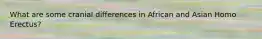 What are some cranial differences in African and Asian Homo Erectus?