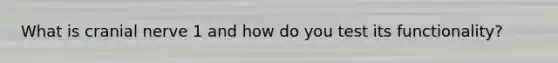 What is cranial nerve 1 and how do you test its functionality?