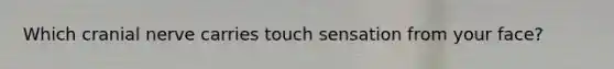 Which cranial nerve carries touch sensation from your face?