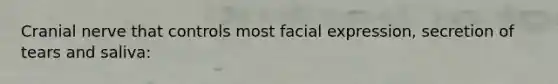 Cranial nerve that controls most facial expression, secretion of tears and saliva: