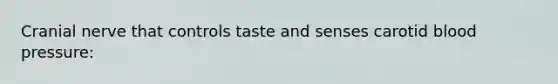 Cranial nerve that controls taste and senses carotid blood pressure: